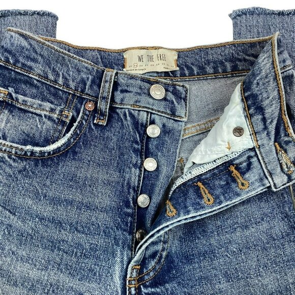 We The Free High-Rise Button-Fly Skinny Jeans Size 25 - Picture 8 of 10